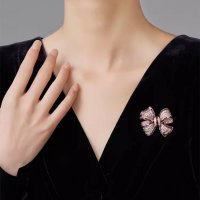 XSB280 - Diamond Purple Butterfly Brooch